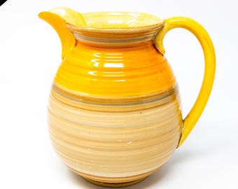 Vintage Shelley Art Deco Pitcher: Orange & Yellow Ceramic, 1930s