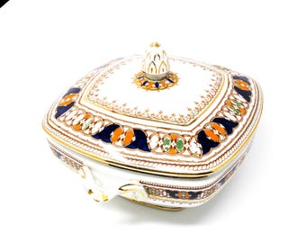 Antique Imari Serving Dish: John Tams Crown Pottery, Edwardian Decor