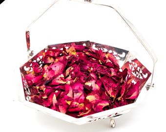 Antique Silver Plated Bowl: Walker & Hall Edwardian Octagonal Dish - Filigree