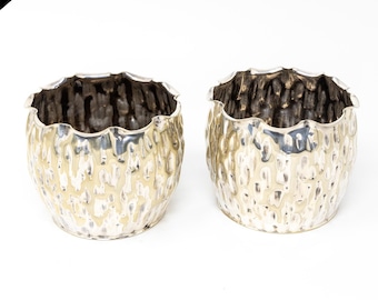 Antique Christopher Dresser Silver Plated Bark Bowls: Hukin and Heath Art Nouveau