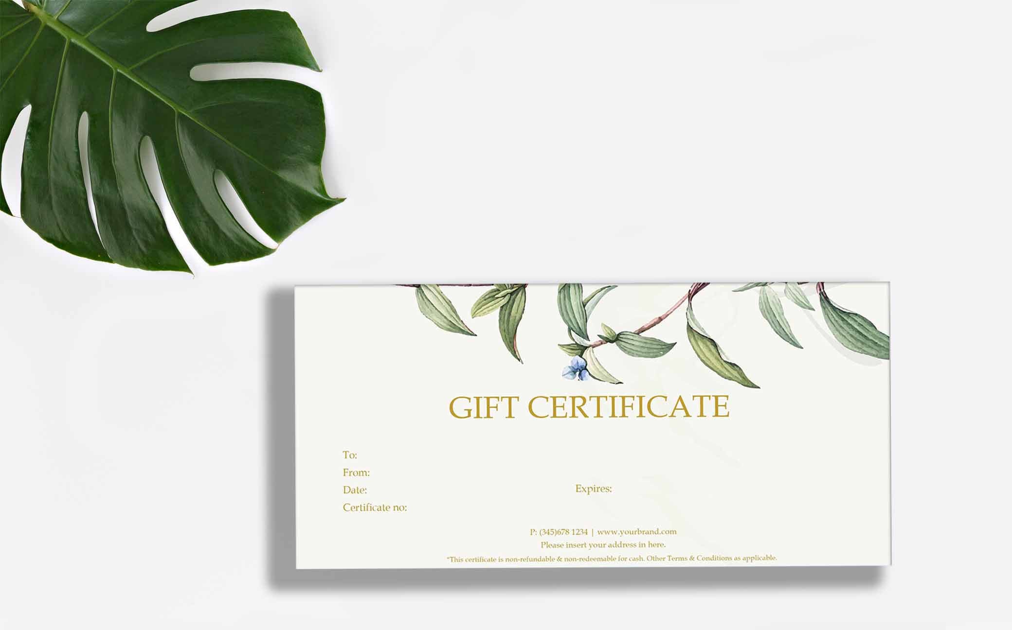 Nature Gift Certificate Instant Downloadable Template Etsy