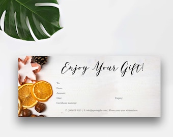 Citrus Gift Certificate | Instant Downloadable Template | Customized Print | Business & Personal Stationary | Gift Certificate Template