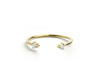 Open Band Ring Open Ring Gold Open Ring Dainty Ring Open Gold Ring Stacking Ring Open Ring Silver Stackable Rings, Cubic Zirconia