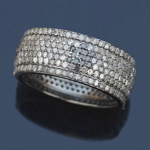 Vintage Diamond Eternity Band: Chunky Pave Wedding Ring