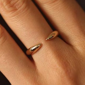 Minimalist Gold Sterling Silver Open Wedding Band Ring | Elegant Simple Design for Modern Brides & Couples