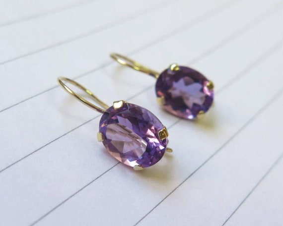 Etsy amethyst earrings sale