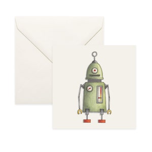 Robots (1 of 2): Notecard / Thank You Card / Message Card / Vintage Robot / Toy
