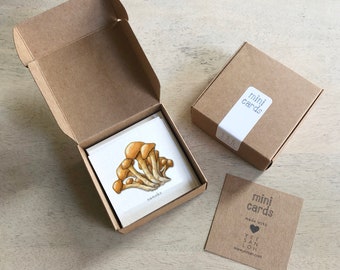 Mushrooms . Japanese: Mini Cards Box Set / Gift Tags / Watercolor Illustration / Tiny Messages / Party Favors / Gifts / Mushroom