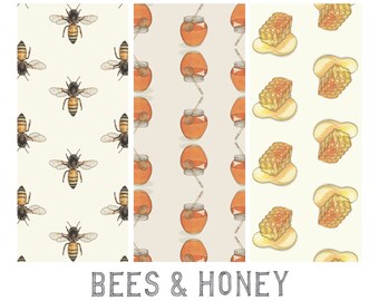 Bees & Honey: Gift Wrap Paper (13x19 sheet) / Birthday / Parties / Anniversary / Holidays / Scrapbooking / bee