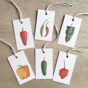 Chile Peppers: Etiquetas de Regalo / Favores de Fiesta / Cumpleaños / San Valentín / Aniversario / Días Festivos / Chiles / Pepper