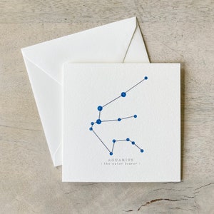 Constellations : verseau/zodiaque/pois chiche/notecard/carte de remerciement/carte de message/étoiles/astrologie/astronomie/porteur d'eau.