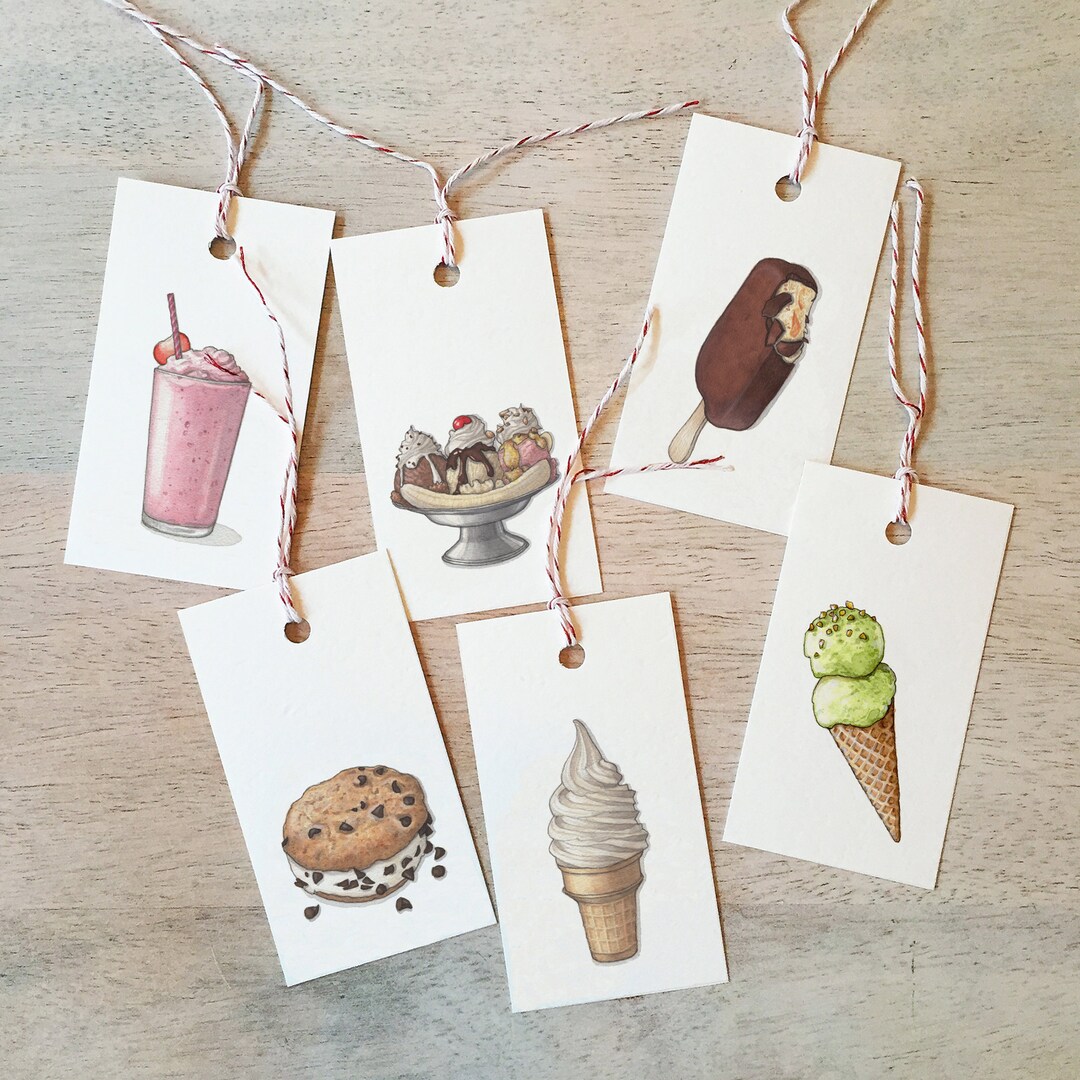 Ice Cream Gift Tags / Parties / Birthday / Favors / Culinary Etsy