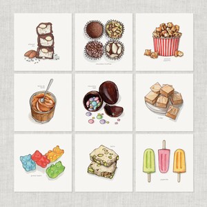 キャンディー＆スイーツ（1/2）：ノートカード / サンキューカード / メッセージカード / ハッピーニューイヤー / 水彩イラスト / クリスマス / キャンディー / スイーツ