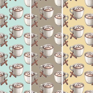 Hot Chocolate: Geschenkpapier 13x19 / Aquarell Illustration / Kunst / Geschenkpapier / Feier / Feiertage / Weihnachten / Neujahr / Marshmallows