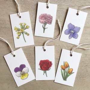 Flores comestibles 03: Etiquetas de regalo / Cumpleaños / Aniversario / Recuerdos de fiesta / Flor / Flora / Naturaleza / Tulipán / Rosa / Clavel / Violeta