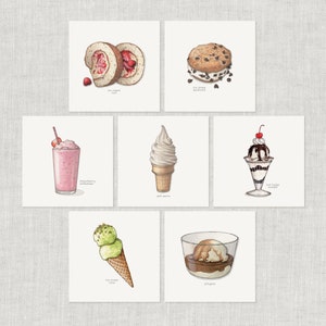 アイスクリーム（1/2）：ノートカード / サンキューカード / メッセージカード / バースデーカード / バレンタインカード / 食べ物イラスト / ソフトクリーム / コーン