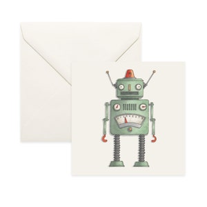 Robots (2 of 2): Notecard / Thank You Card / Message Card / Vintage Robot / Toy