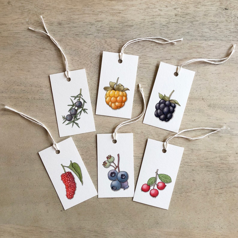 Raspberry Name Tag Berries: Gift Tags - Etsy