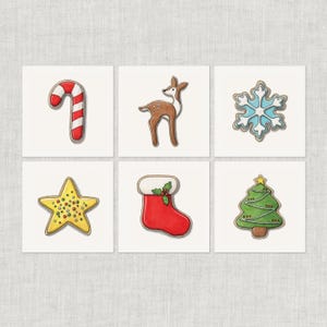 クリスマスクッキー：ノートカード / サンキューカード / メッセージカード / ホリデー / デザート / クリスマス / ツリー / トナカイ / スノーフレーク / キャンディケイン / スター