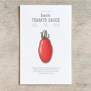 Molho de tomate básico: Cartão de receita / Cartão de agradecimento / Aniversário / Comemoração / Receitas / Comida / Culinária / Culinária / Italiana