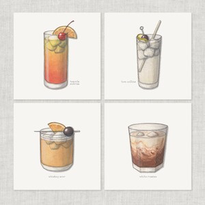 Cocktail (4 di 4): biglietto di auguri / biglietto di ringraziamento / biglietto con messaggio / illustrazione di cibo / bevanda / cocktail / bar / drink miscelato / celebrazione