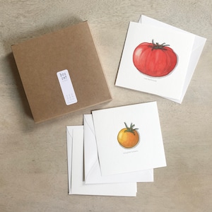 Tomatoes: Cards Box Set / Notecards / Flat Cards / Watercolor Illustration / Gifts / Gift Boxes / Culinary / Vegetable / Tomato / Heirloom