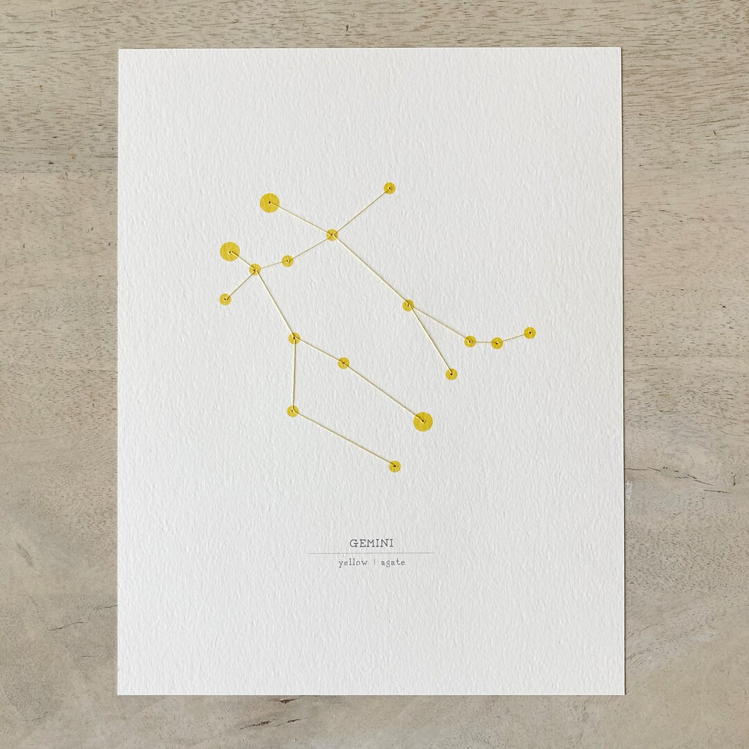 Zodiac Constellations: Gemini / 8.5 X 11 Art Print / Watercolor ...