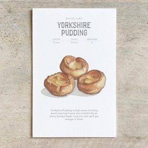 Yorkshire Pudding: Rezept Karte / Notecard / Danke / Geburtstag / Feier / Rezepte / Essen / Kochen / Sonntagsbraten / Brot / Englisch