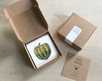 Squash: Mini Cards Box Sets / Gift Tags / Watercolor / Tiny Messages / Party Favors / Stocking Stuffers / Gifts / Winter / Acorn / Marrow