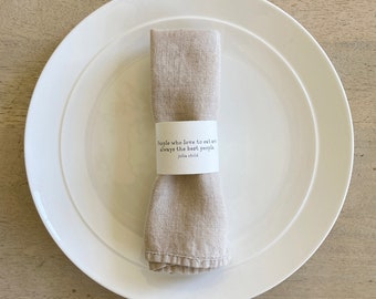 Servet Ringen 02: Diner Quotes / Tafelsetting / Diners / Feestdecoratie / Vakantiediners / Tea Party / Servethouder / Decor