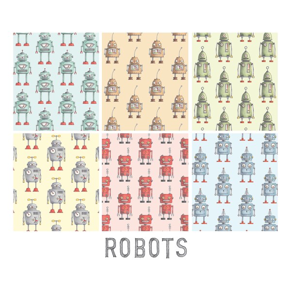 Robot Birthday Card Etsy
