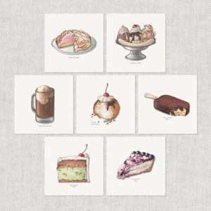 Eis (1 von 2): Grußkarte / Dankeskarte / Nachricht / Geburtstagskarte / Valentinstag / Food Illustration / Bar / Bananensplit