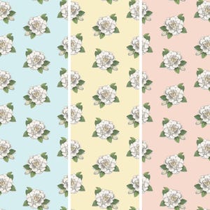 Gardenia: Papier do pakowania prezentów / Urodziny / Imprezy / Rocznica / Święta / Kwiaty / Natura / Flora / Gardenie / Ogród / Ogrodnictwo