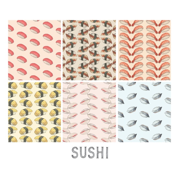 Sushi Nigiri : Gift Wrap Paper (13x19 sheet) / Birthday / Parties / Anniversary / Holidays