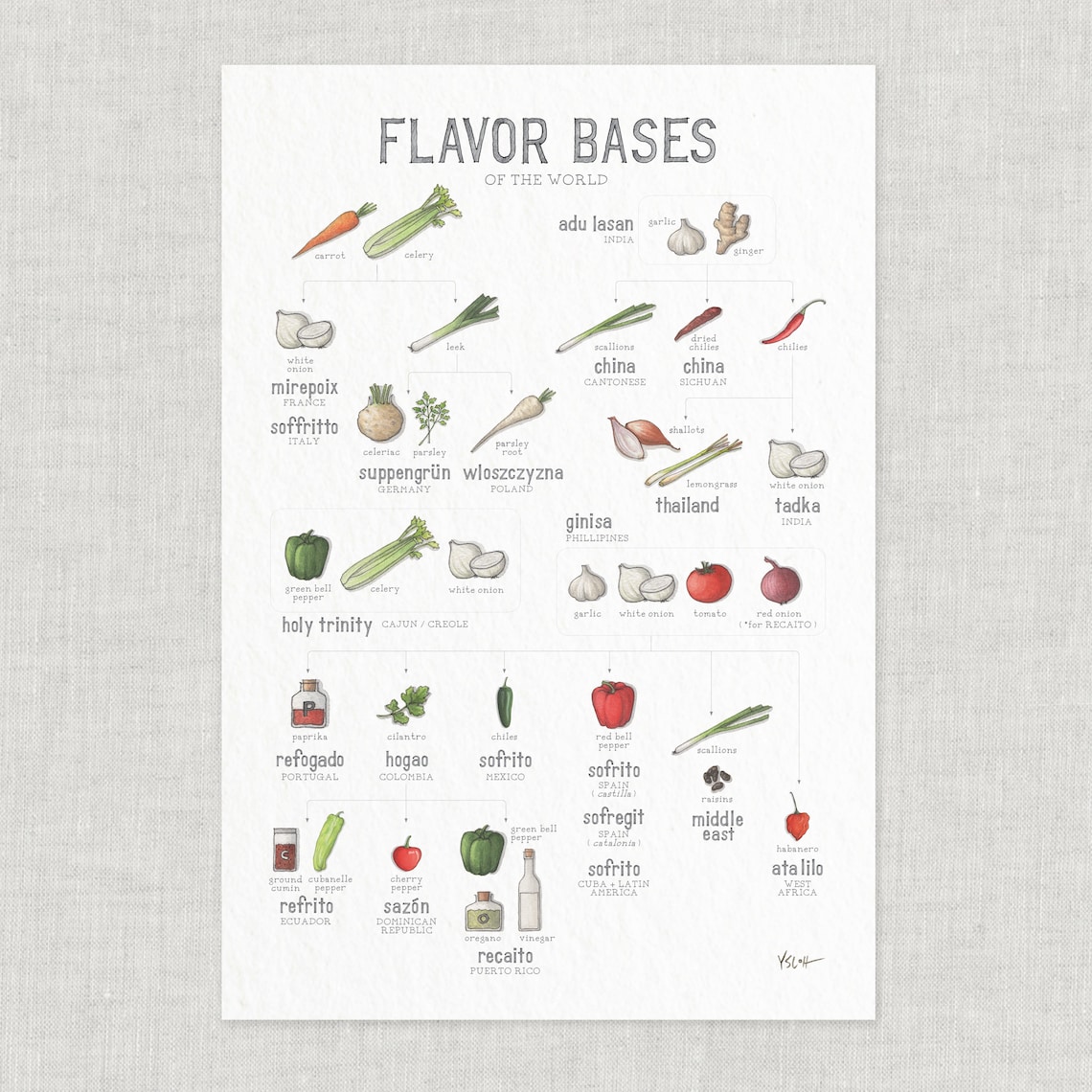 Flavor Bases of the World: Poster / Culinary - Etsy