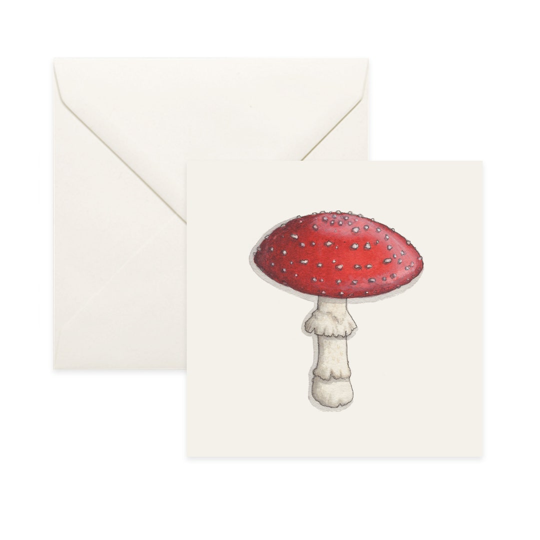 Lucky Charms Amanita Mushroom / Good Luck / Notecard / Thank You Card