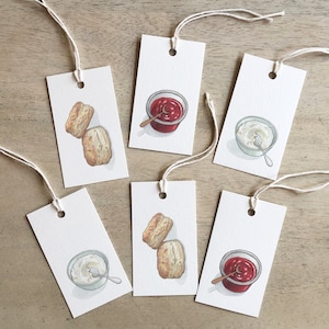 Afternoon Tea Scones: Gift Tags / Parties / Birthday / Tea Party / Holidays / Scone / Strawberry Jam / Clotted Cream / English Tea