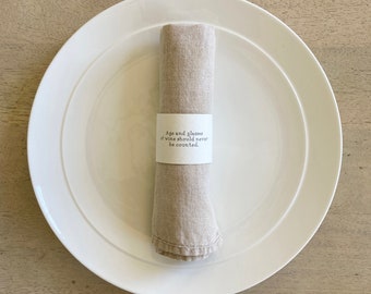 Servet Ringen 01: Diner Quotes / Tafelsetting / Diners / Feestdecoratie / Vakantiediners / Tea Party / Servethouder / Decor