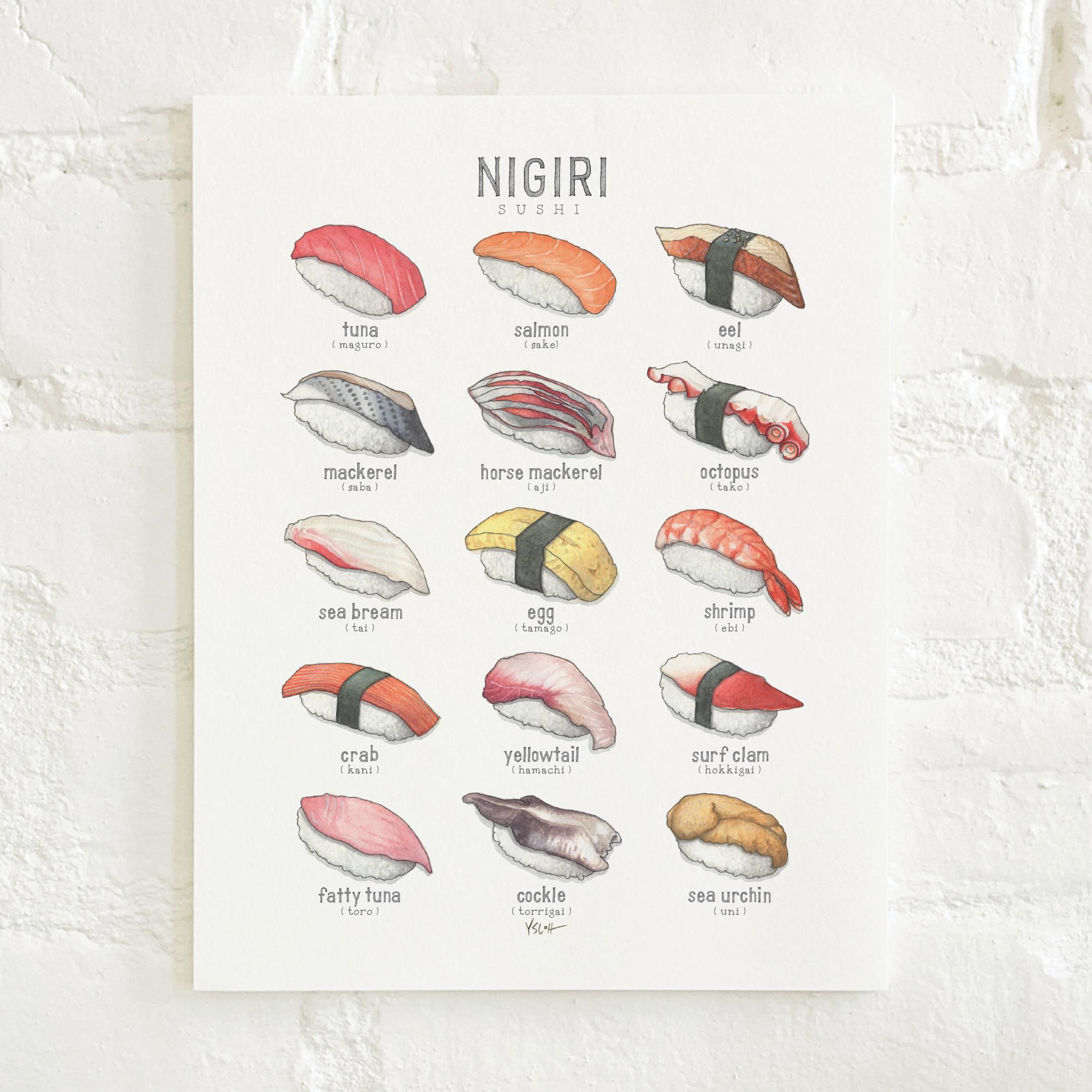 Sushi (maki & Nigiri): 8.5x11 Art Prints - Etsy