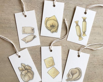 Pasta 3 of 4 (Stuffed): / Gift Tags / Parties / Birthday / Favors / Culinary / Food / Agnolotti / Tortellini / Ravioli / Cappelletti