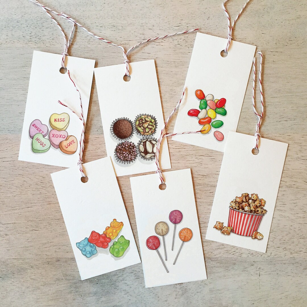 Candies & Sweets: Gift Tags / Party Favors / Birthdays / - Etsy
