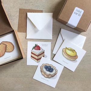 Petits Fours: ミニカードボックスセット / ギフトタグ / 水彩イラスト / 小さなメッセージ / パーティーの記念品 / クリスマスプレゼント / ギフトバスケット