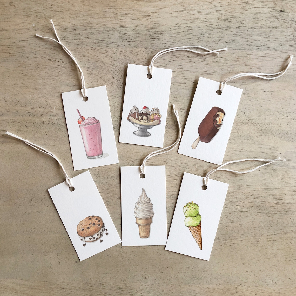 Ice Cream: Gift Tags / Parties / Birthday / Favors / Culinary / Banana ...