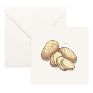 Vegetables: Potatoes / Potato / Spud / Notecard / Thank You Card / Message Card / Birthday Card / Watercolor Illustration