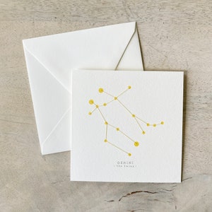 Sterrenbeelden: Gemini / Zodiac / Chick Pea / Notecard / Thank You Card / Message Card / Stars / Astrology / Astronomy / Twins