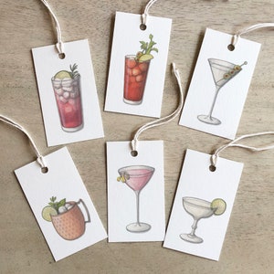 Cocktail: 02 Gin & Vodka / Etichette regalo / Feste / Compleanno / Bomboniere / Bevande / Cocktail / Bar / Moscow Mule / Martini / Cosmopolitan