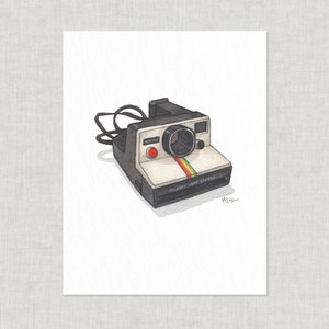 Retro Objects (2 of 2): 8.5 x 11 Art Prints / Watercolor Illustration / Art Print / Home Decor / Walkman / Viewmaster / Polaroid / Sewing