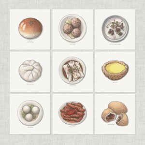 点心（1/3）：ノートカード / サンキューカード / メッセージカード / 誕生日 / 水彩画 / 中華料理 / 飲茶 / シューマイ / ハルガウ / 餃子