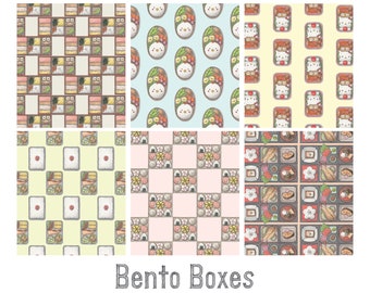 Bento: Boxes / Gift Wrap Paper (13x19 sheet) / Birthday / Holidays / Japanese Lunch Boxes / Bentos / Kyaraben / Ekiben / Koraku