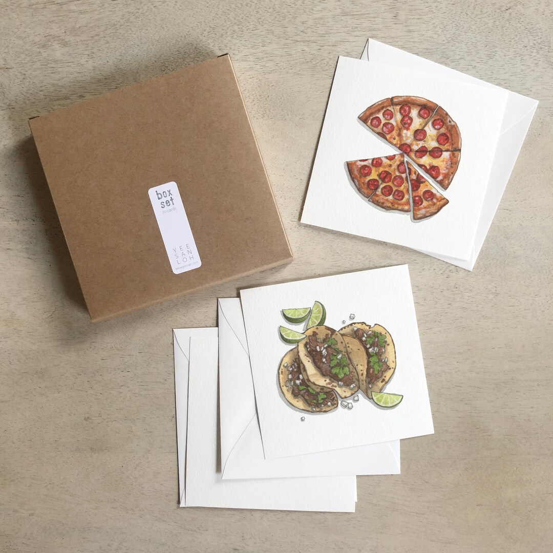 Pub Grub Cards Box Set / Notecards / Flat Cards / Watercolor